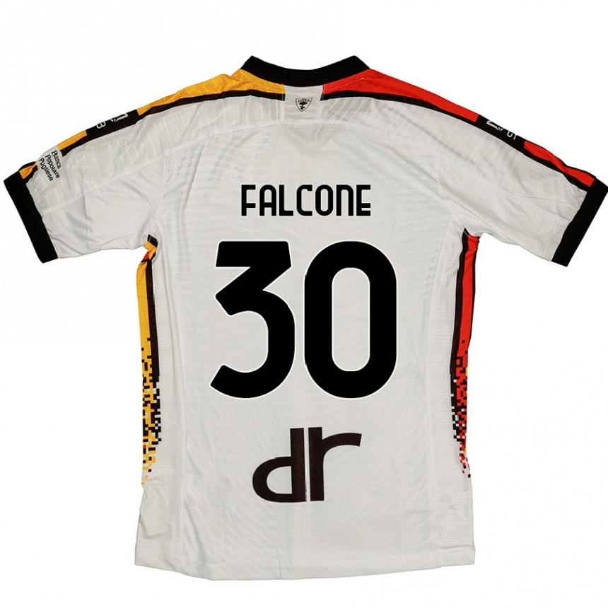 Kids Football Wladimiro Falcone #30 White Black Away Jersey 2024/25 T-Shirt Australia