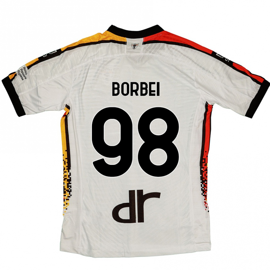 Kids Football Alexandru Borbei #98 White Black Away Jersey 2024/25 T-Shirt Australia