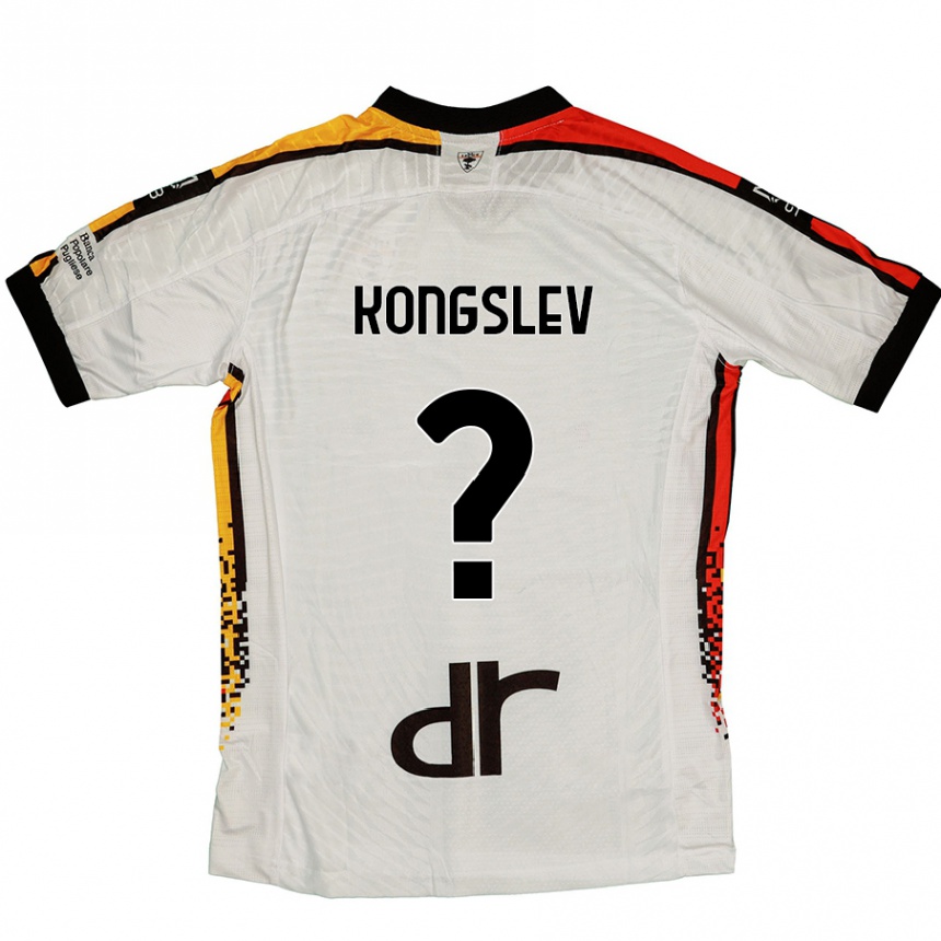 Kids Football Frederik Kongslev #0 White Black Away Jersey 2024/25 T-Shirt Australia