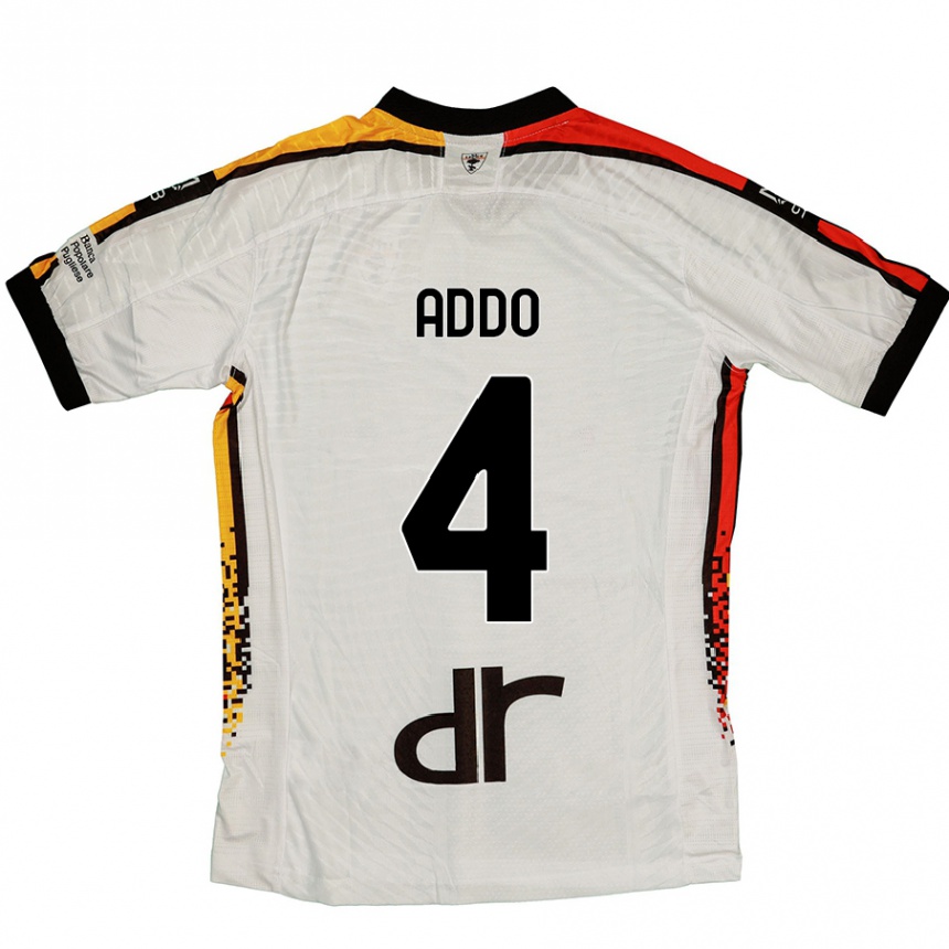 Kids Football Vernon Addo #4 White Black Away Jersey 2024/25 T-Shirt Australia