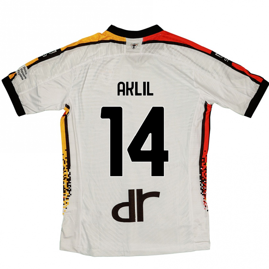 Kids Football Lino Aklil #14 White Black Away Jersey 2024/25 T-Shirt Australia