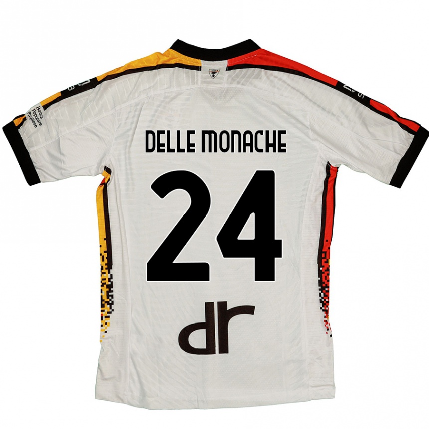 Kids Football Marco Delle Monache #24 White Black Away Jersey 2024/25 T-Shirt Australia