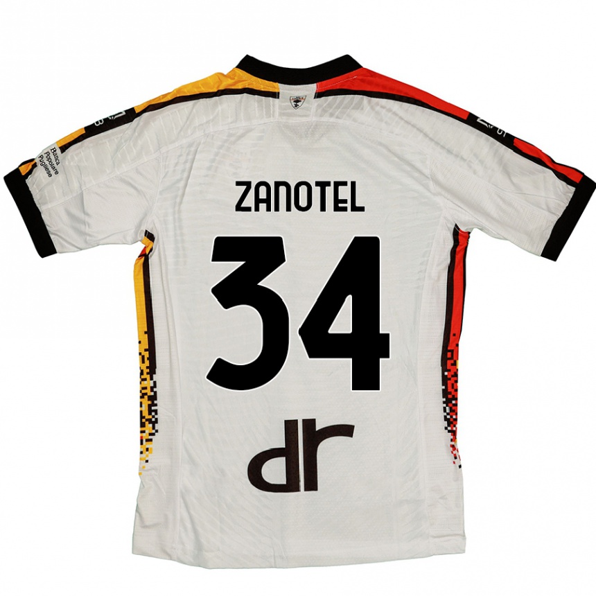 Kids Football Giovanni Zanotel #34 White Black Away Jersey 2024/25 T-Shirt Australia