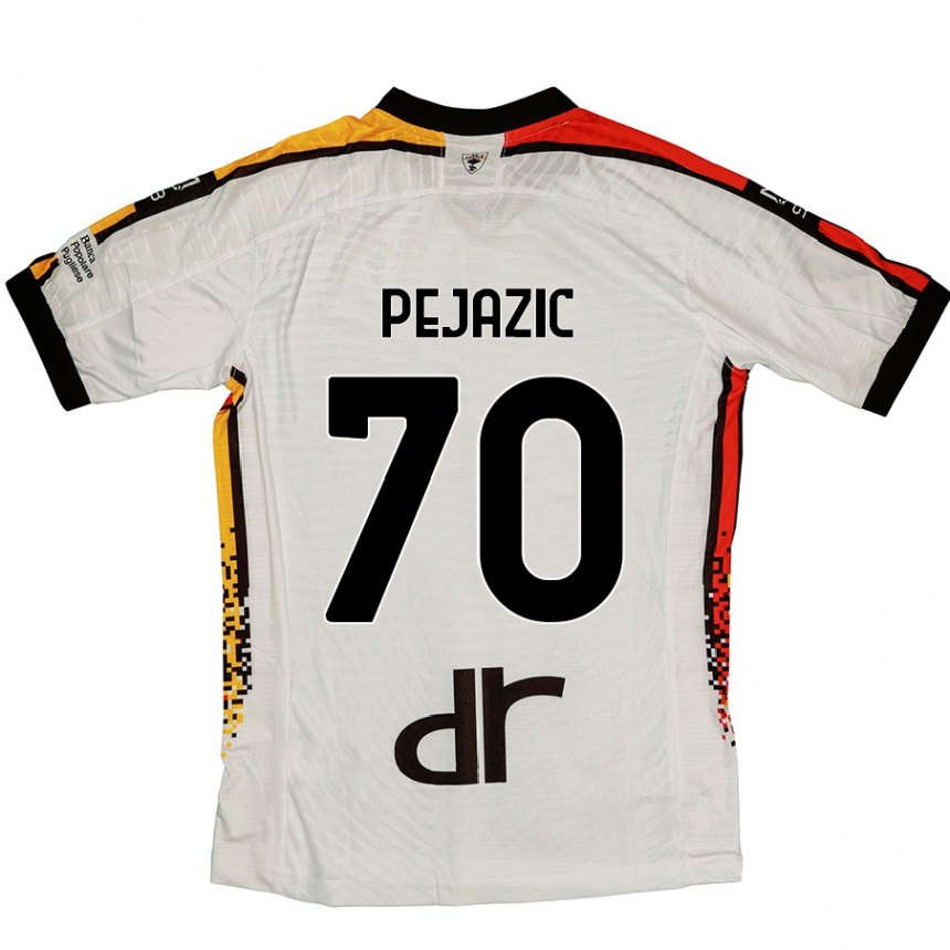 Kids Football Mario Pejazic #70 White Black Away Jersey 2024/25 T-Shirt Australia