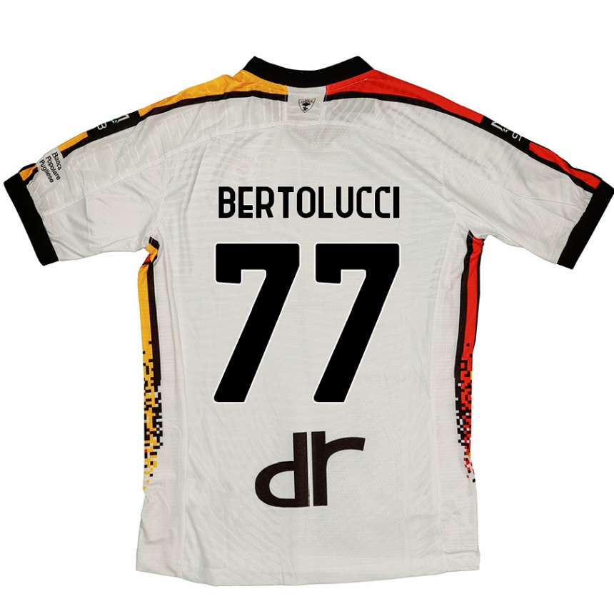 Kids Football Sandro Bertolucci #77 White Black Away Jersey 2024/25 T-Shirt Australia