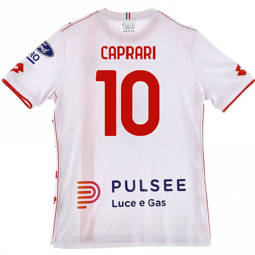 Kids Football Gianluca Caprari #10 White Red Away Jersey 2024/25 T-Shirt Australia