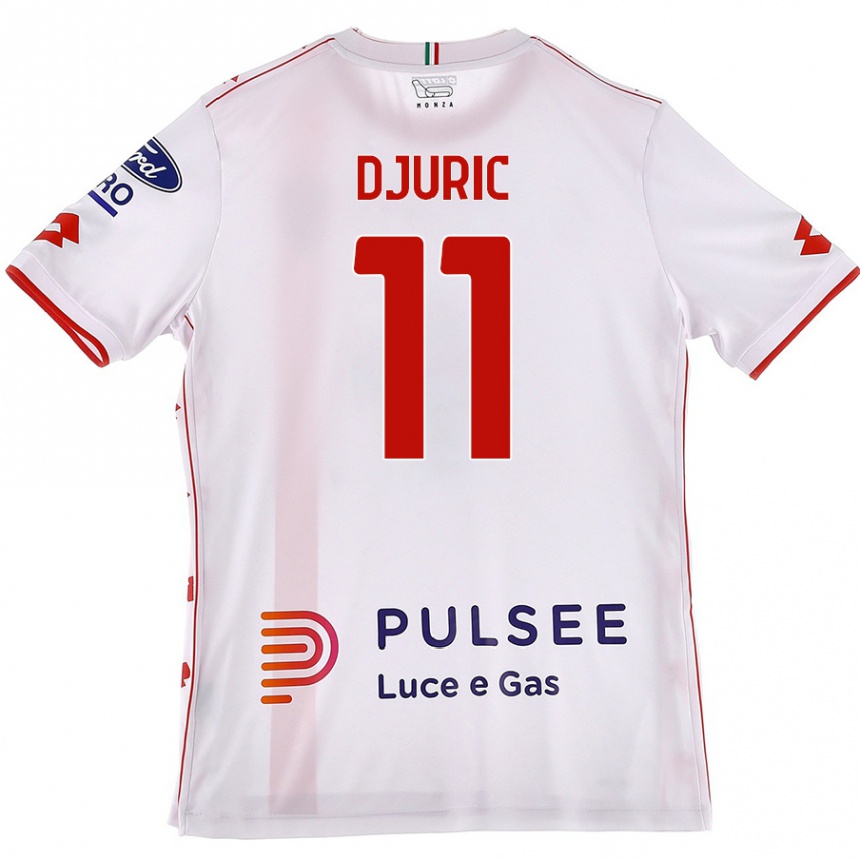 Kids Football Milan Djuric #11 White Red Away Jersey 2024/25 T-Shirt Australia