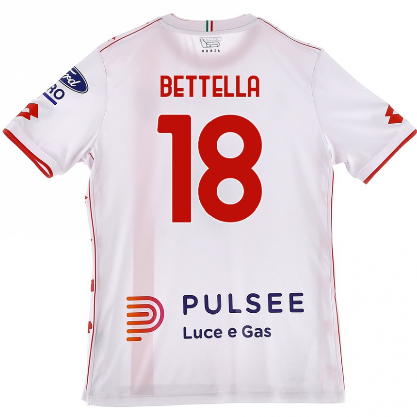 Kids Football Davide Bettella #18 White Red Away Jersey 2024/25 T-Shirt Australia