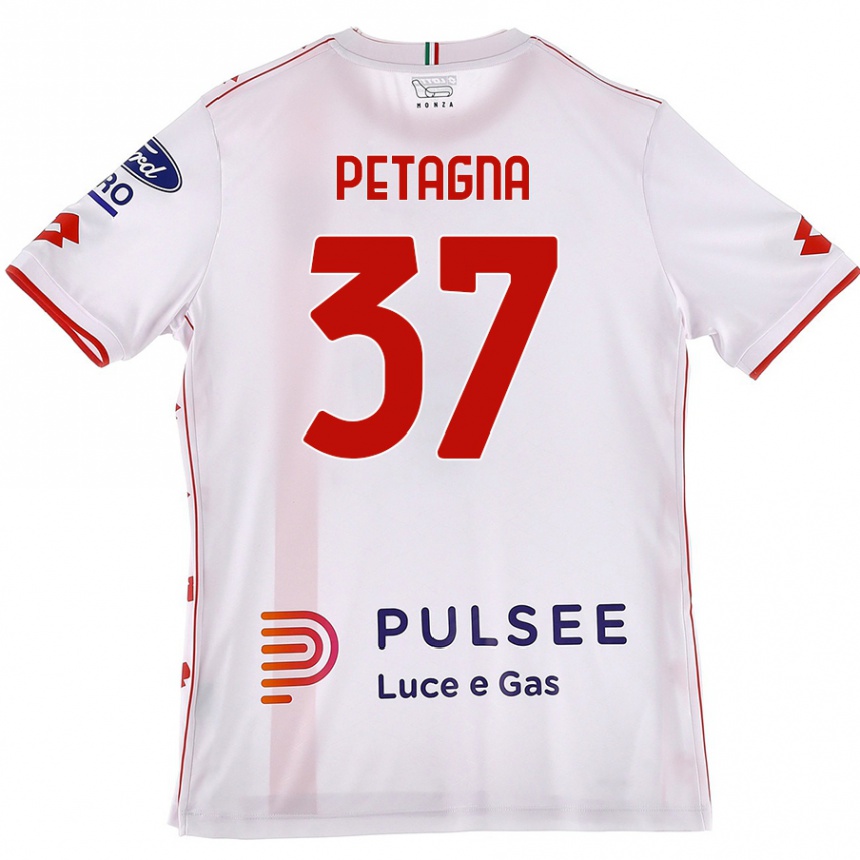 Kids Football Andrea Petagna #37 White Red Away Jersey 2024/25 T-Shirt Australia