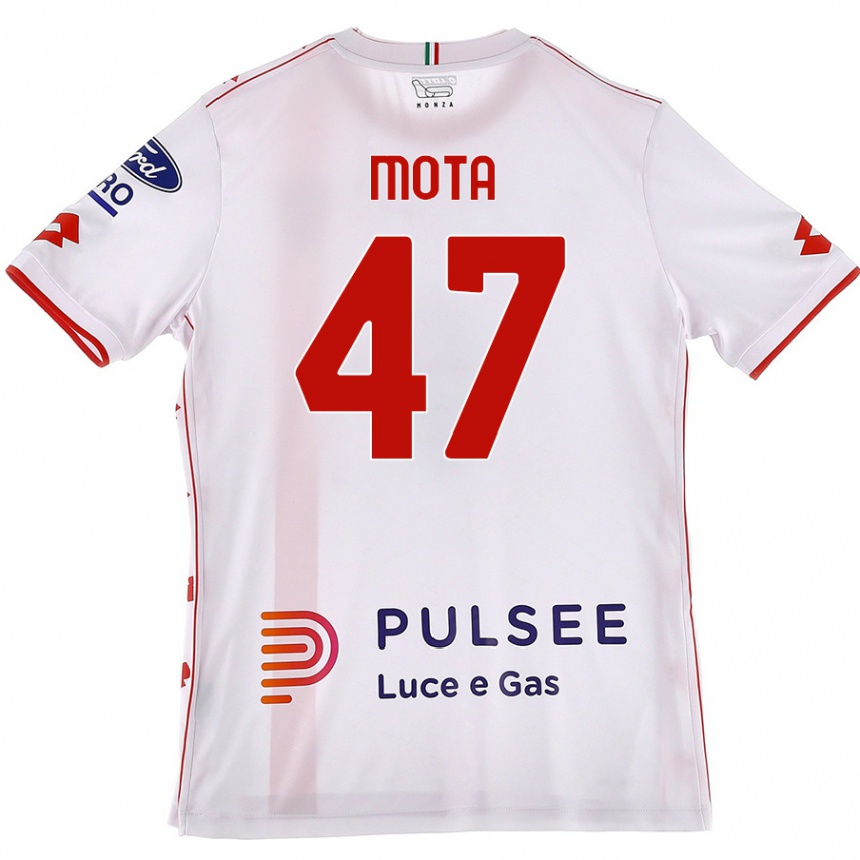 Kids Football Dany Mota #47 White Red Away Jersey 2024/25 T-Shirt Australia