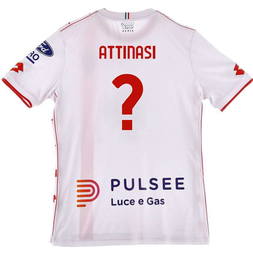 Kids Football Mattia Attinasi #0 White Red Away Jersey 2024/25 T-Shirt Australia