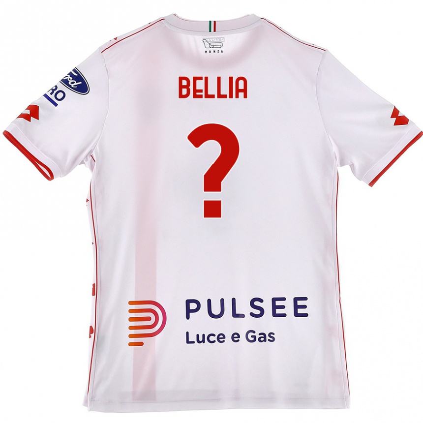 Kids Football Edoardo Bellia #0 White Red Away Jersey 2024/25 T-Shirt Australia