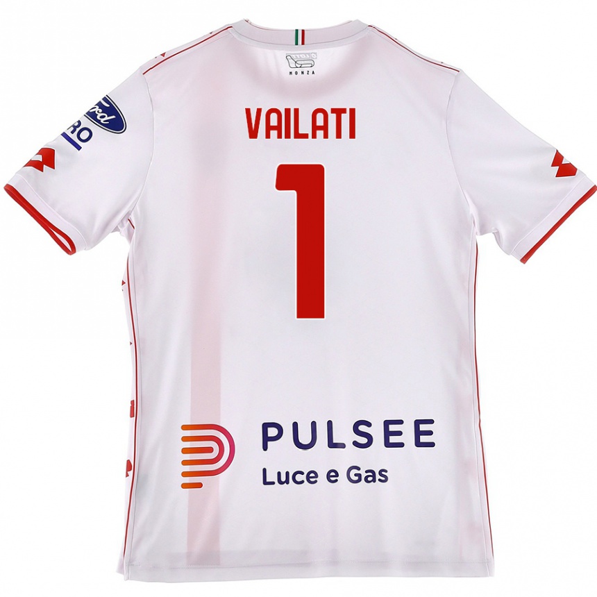 Kids Football Andrea Vailati #1 White Red Away Jersey 2024/25 T-Shirt Australia