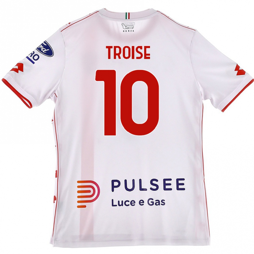 Kids Football Antonio Troise #10 White Red Away Jersey 2024/25 T-Shirt Australia