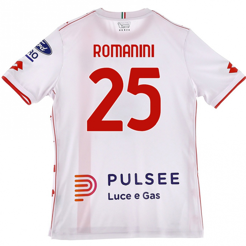 Kids Football Andrea Romanini #25 White Red Away Jersey 2024/25 T-Shirt Australia