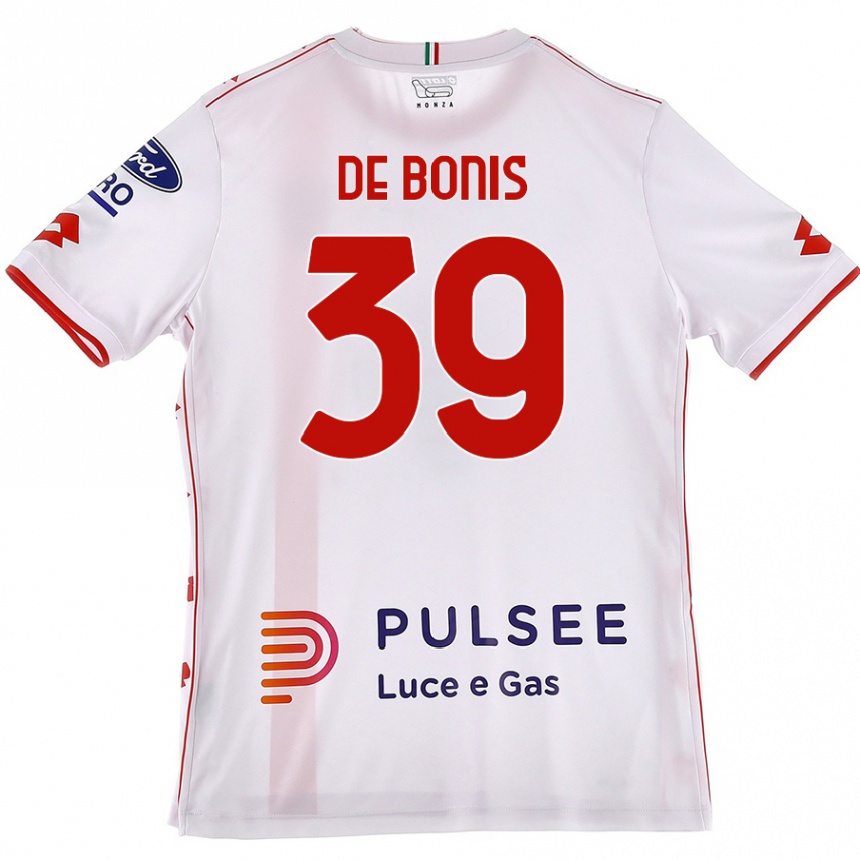 Kids Football Andrea De Bonis #39 White Red Away Jersey 2024/25 T-Shirt Australia