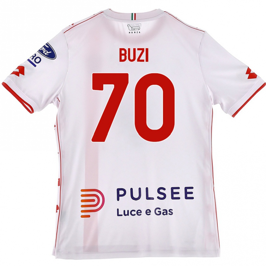 Kids Football Luis Buzi #70 White Red Away Jersey 2024/25 T-Shirt Australia