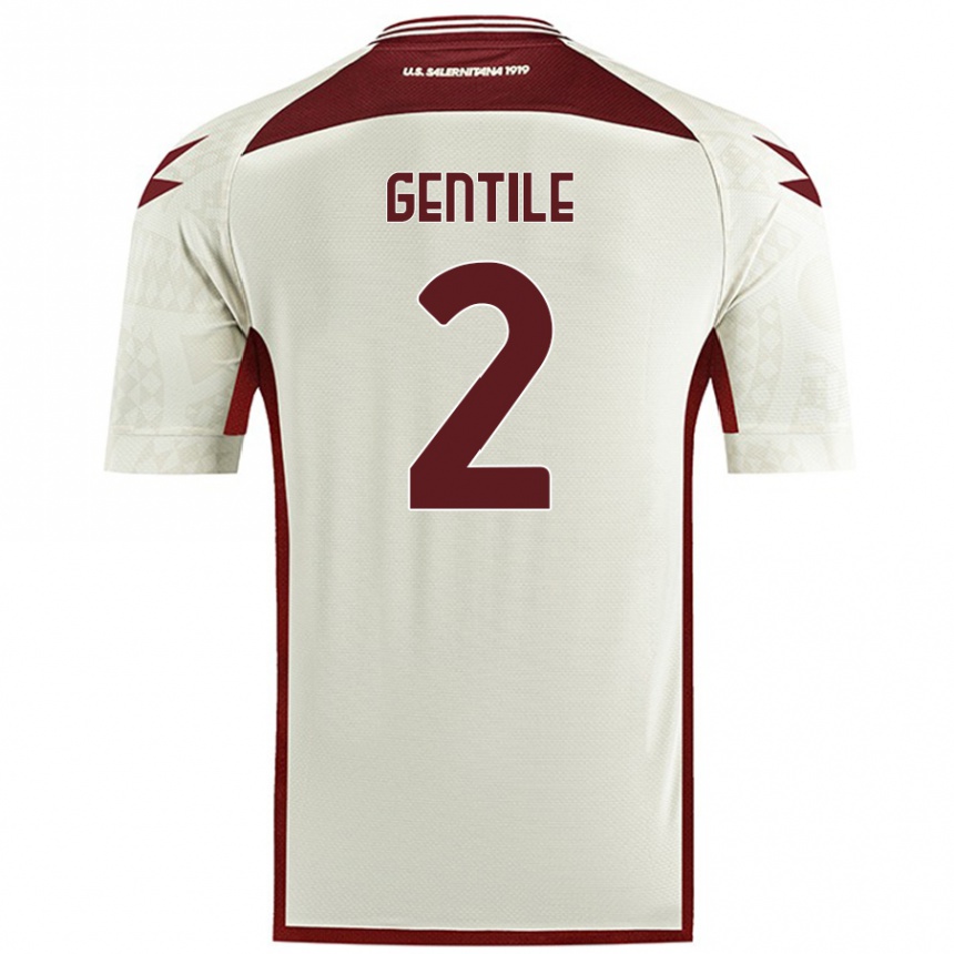 Kids Football Davide Gentile #2 Cream Color Away Jersey 2024/25 T-Shirt Australia