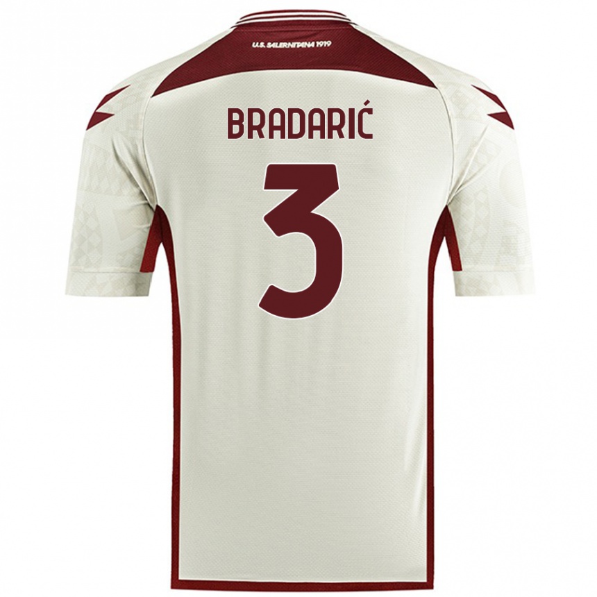 Kids Football Domagoj Bradarić #3 Cream Color Away Jersey 2024/25 T-Shirt Australia