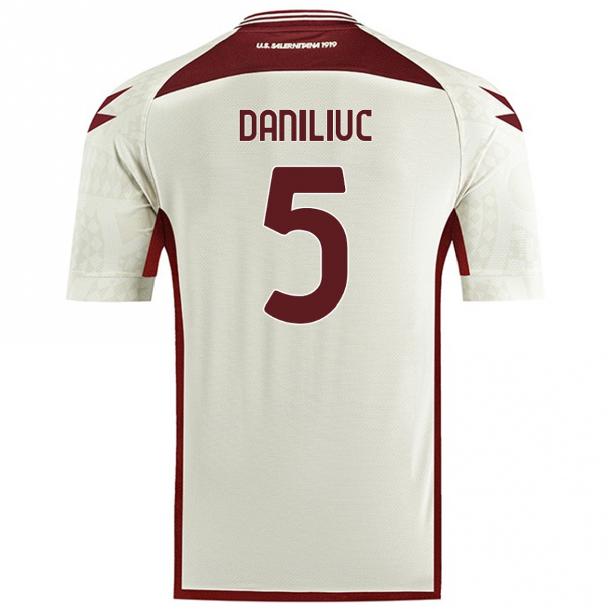 Kids Football Flavius Daniliuc #5 Cream Color Away Jersey 2024/25 T-Shirt Australia