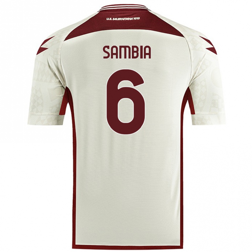 Kids Football Junior Sambia #6 Cream Color Away Jersey 2024/25 T-Shirt Australia