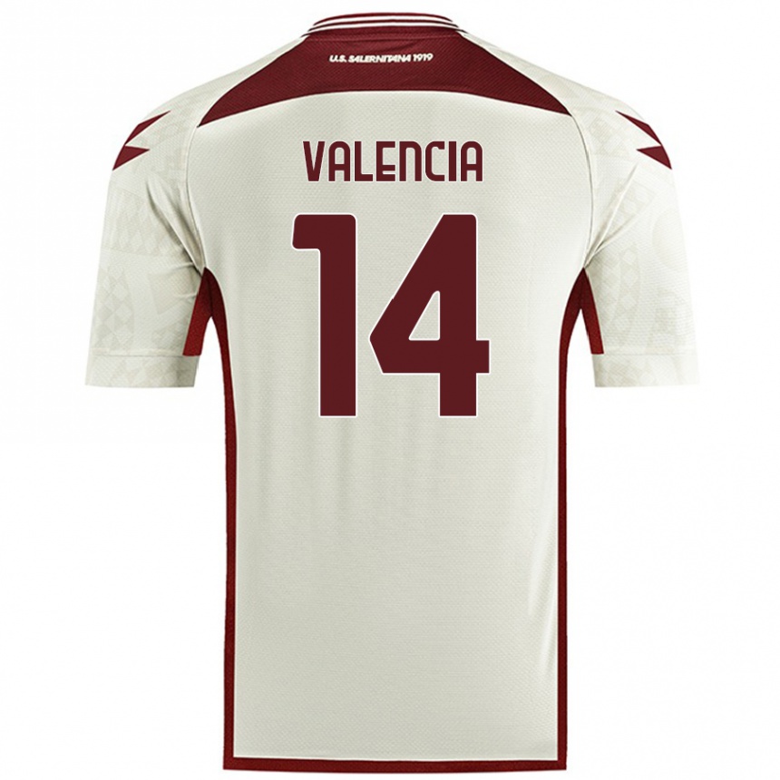 Kids Football Diego Valencia #14 Cream Color Away Jersey 2024/25 T-Shirt Australia