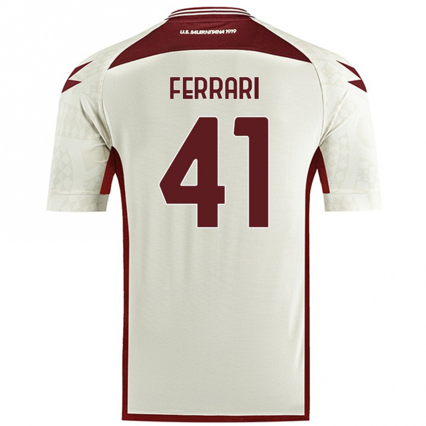 Kids Football Tommaso Ferrari #41 Cream Color Away Jersey 2024/25 T-Shirt Australia