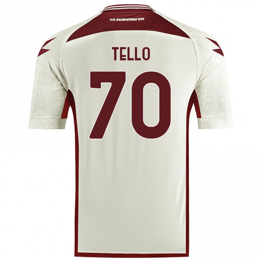 Kids Football Andrés Tello #70 Cream Color Away Jersey 2024/25 T-Shirt Australia