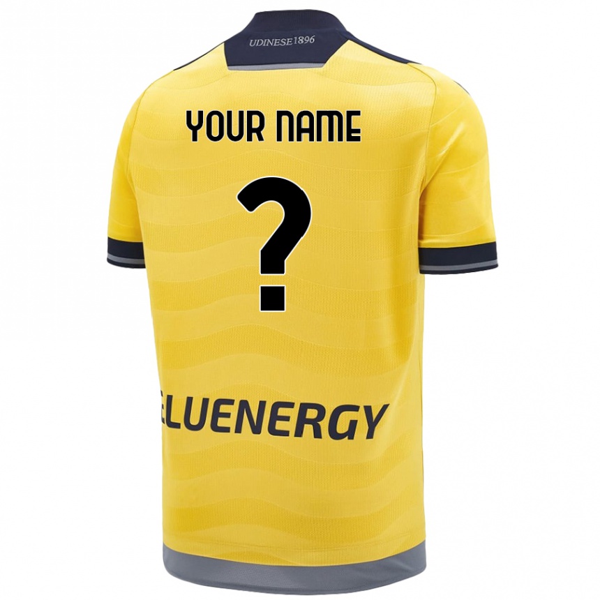 Kids Football Your Name #0 Golden Away Jersey 2024/25 T-Shirt Australia