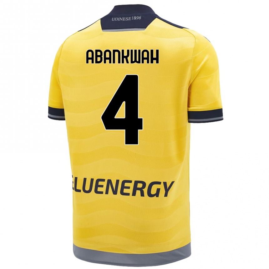 Kids Football James Abankwah #4 Golden Away Jersey 2024/25 T-Shirt Australia