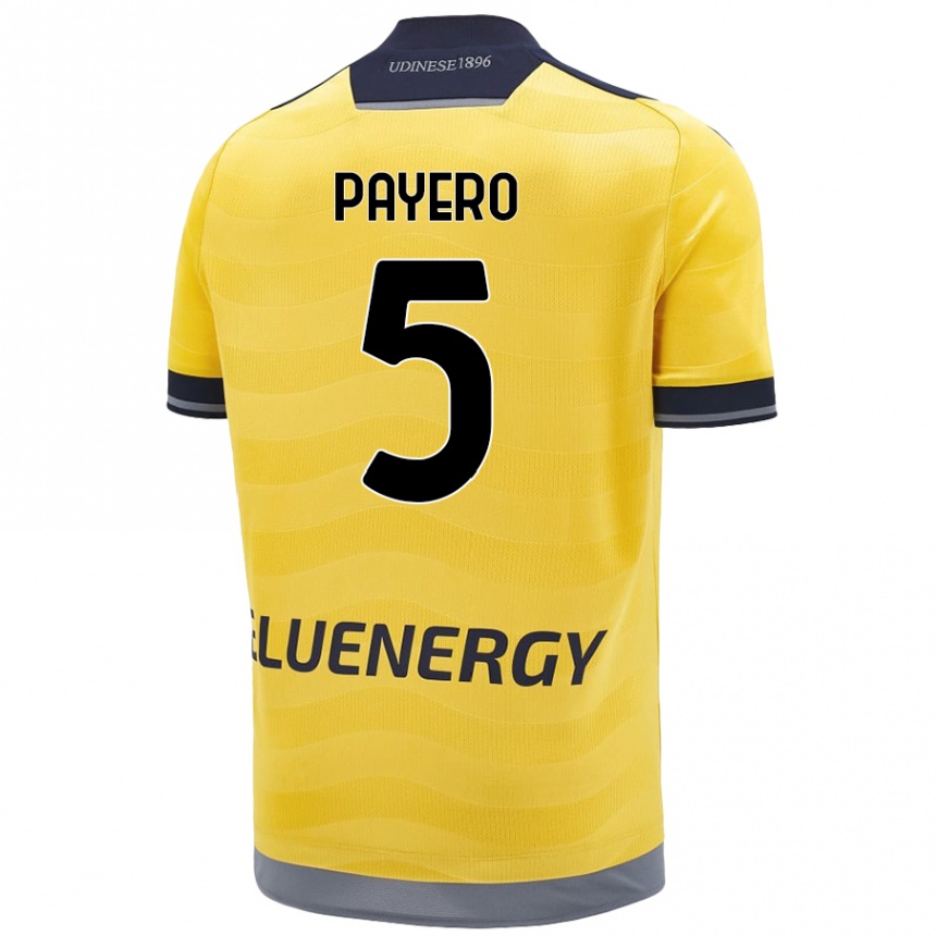 Kids Football Martín Payero #5 Golden Away Jersey 2024/25 T-Shirt Australia