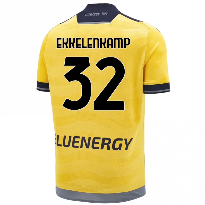 Kids Football Jurgen Ekkelenkamp #32 Golden Away Jersey 2024/25 T-Shirt Australia