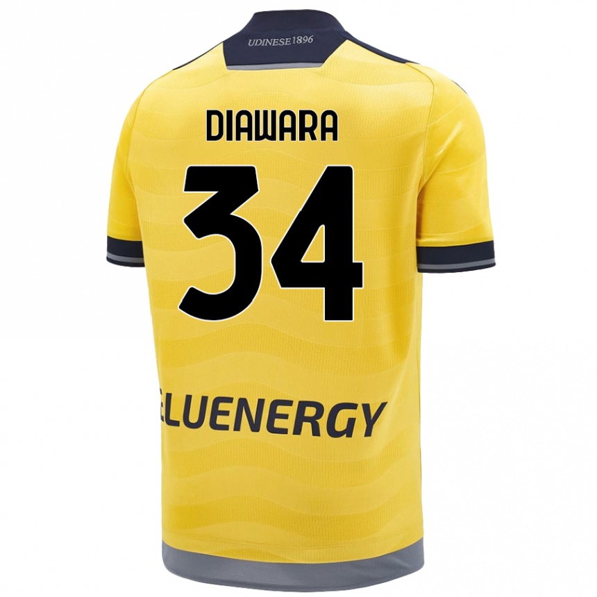 Kids Football Sekou Diawara #34 Golden Away Jersey 2024/25 T-Shirt Australia