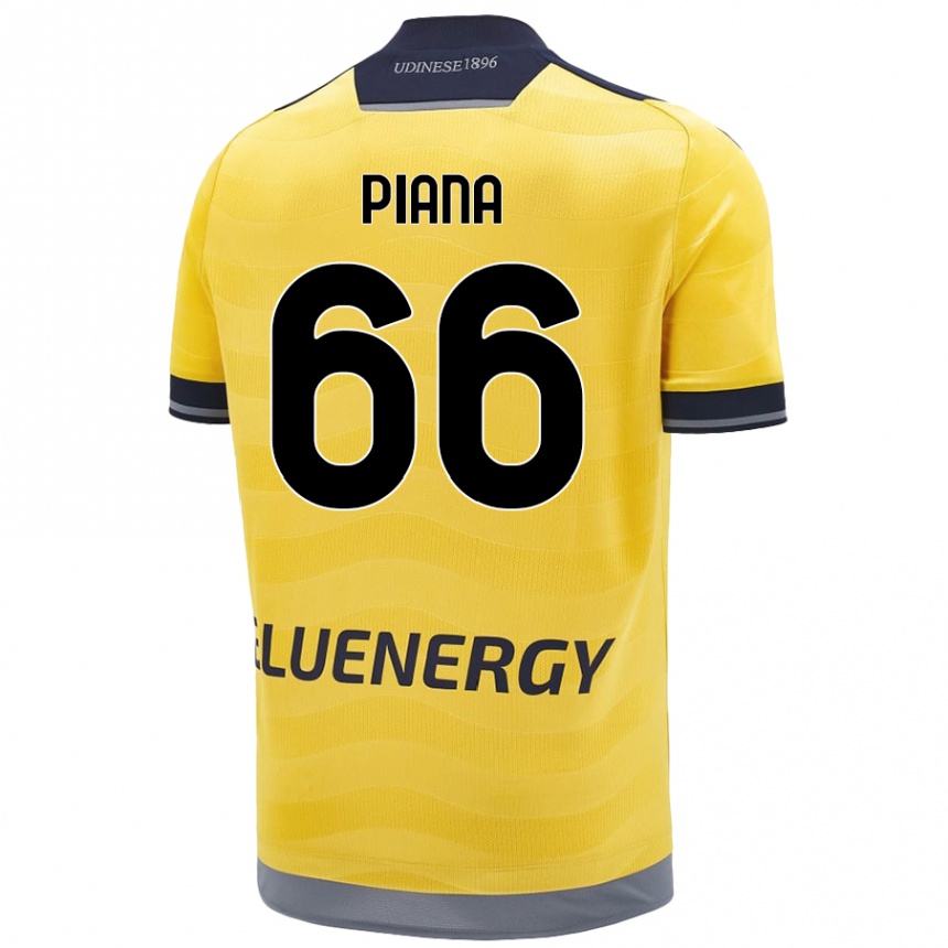 Kids Football Edoardo Piana #66 Golden Away Jersey 2024/25 T-Shirt Australia