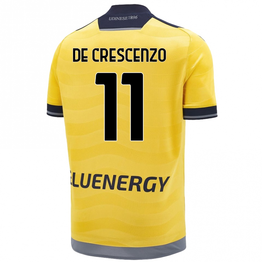 Kids Football Marco De Crescenzo #11 Golden Away Jersey 2024/25 T-Shirt Australia