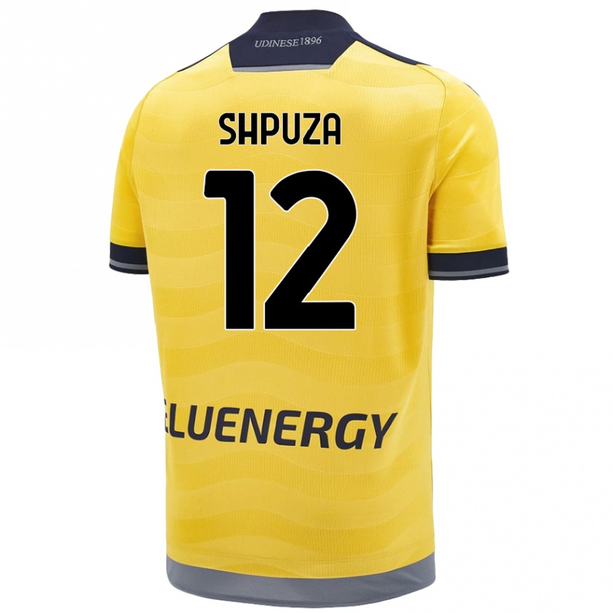 Kids Football Kleo Shpuza #12 Golden Away Jersey 2024/25 T-Shirt Australia