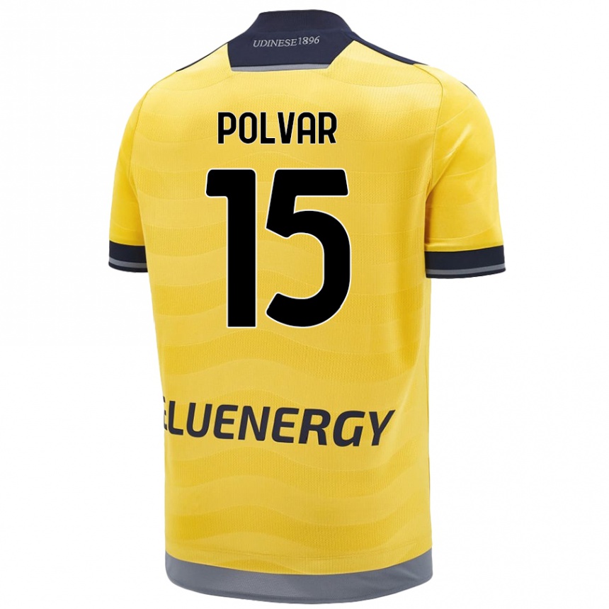 Kids Football Francesco Polvar #15 Golden Away Jersey 2024/25 T-Shirt Australia