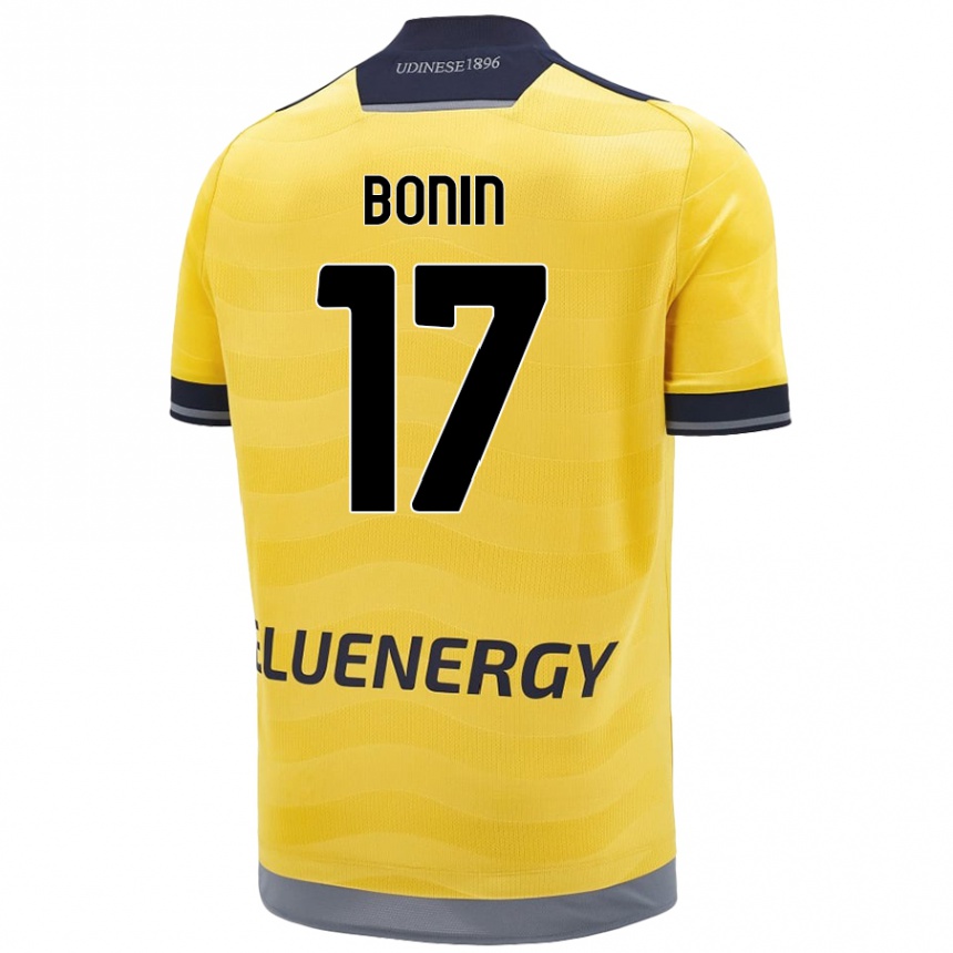 Kids Football Luca Bonin #17 Golden Away Jersey 2024/25 T-Shirt Australia