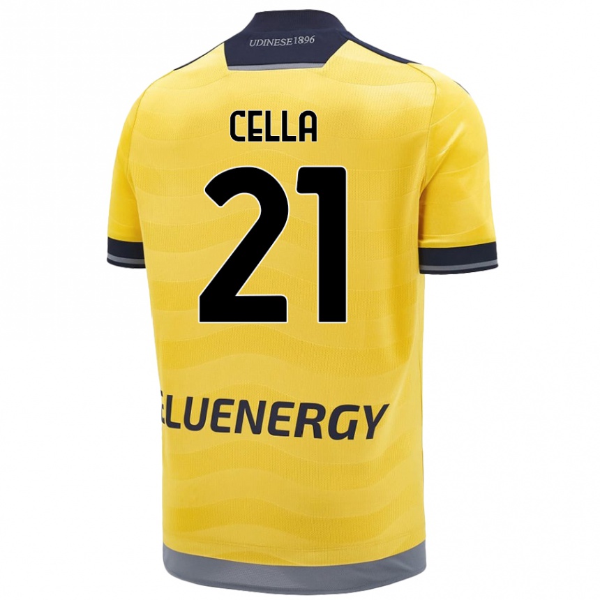 Kids Football Leonardo Cella #21 Golden Away Jersey 2024/25 T-Shirt Australia