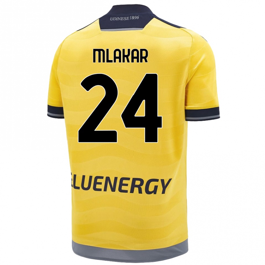 Kids Football Lorenzo Mlakar #24 Golden Away Jersey 2024/25 T-Shirt Australia