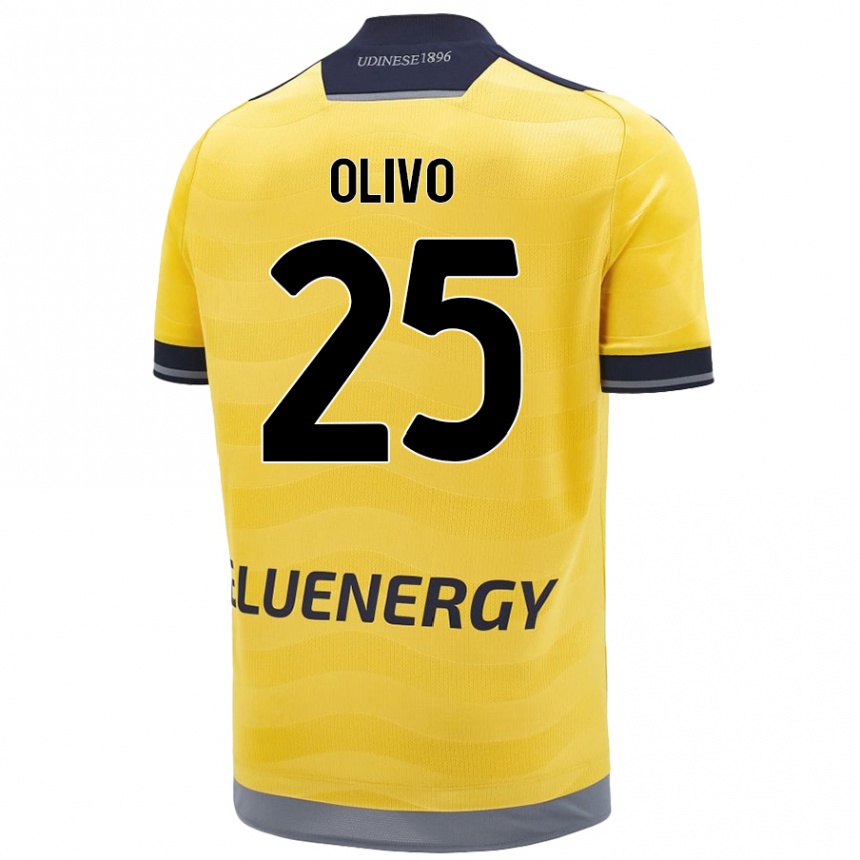 Kids Football Gioele Olivo #25 Golden Away Jersey 2024/25 T-Shirt Australia