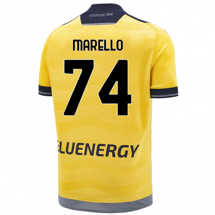 Kids Football Mattia Marello #74 Golden Away Jersey 2024/25 T-Shirt Australia