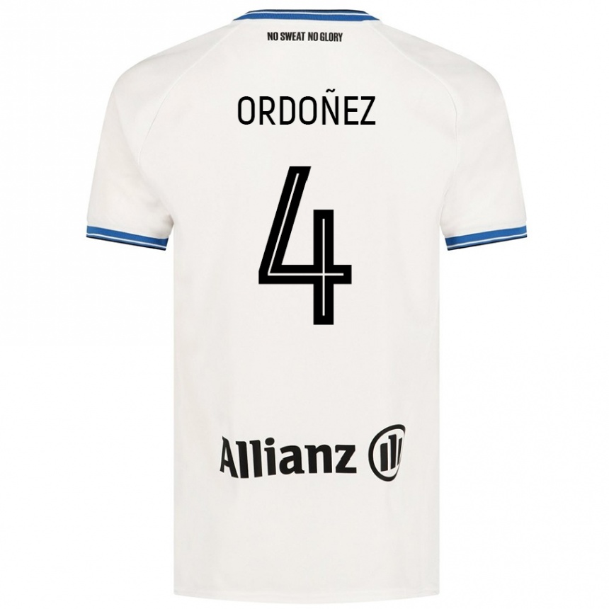 Kids Football Joel Ordóñez #4 White Away Jersey 2024/25 T-Shirt Australia