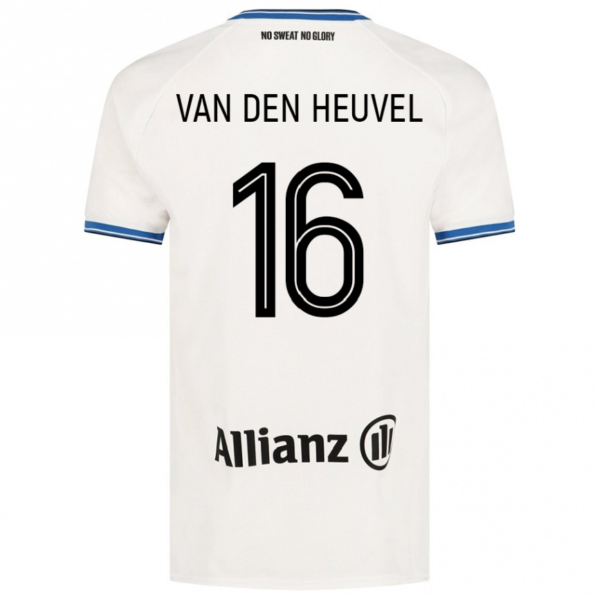 Kids Football Dani Van Den Heuvel #16 White Away Jersey 2024/25 T-Shirt Australia