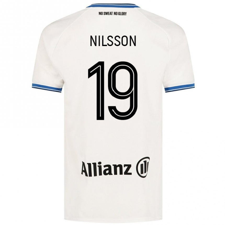 Kids Football Gustaf Nilsson #19 White Away Jersey 2024/25 T-Shirt Australia