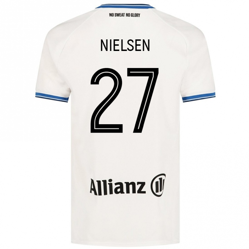 Kids Football Casper Nielsen #27 White Away Jersey 2024/25 T-Shirt Australia