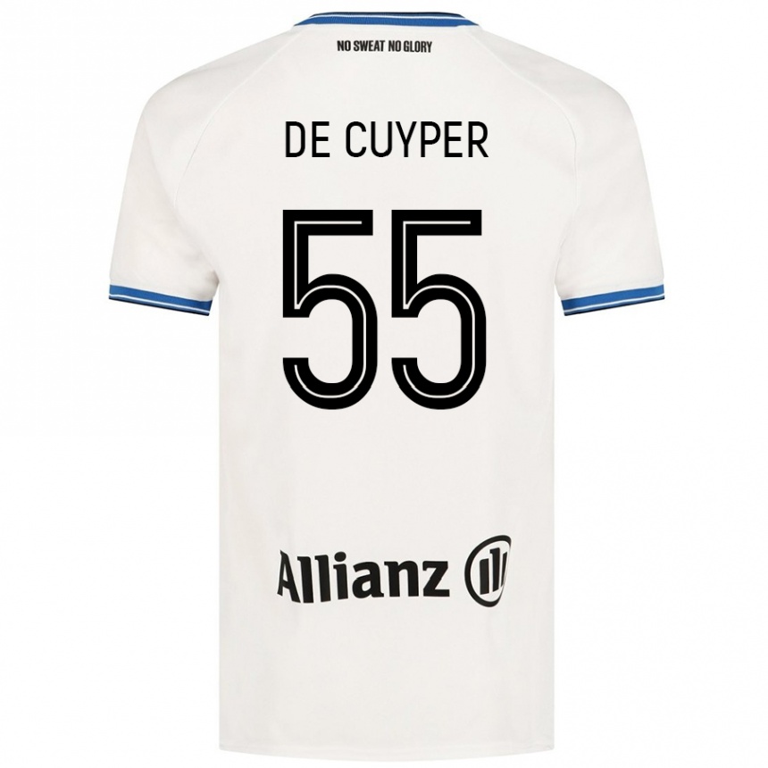 Kids Football Maxim De Cuyper #55 White Away Jersey 2024/25 T-Shirt Australia