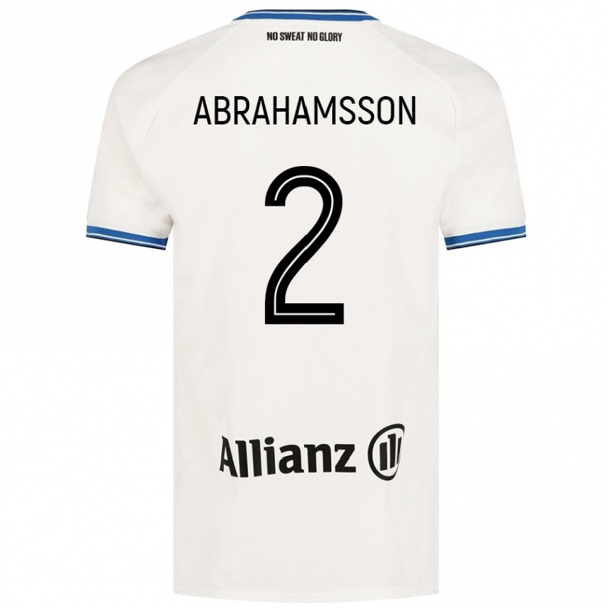 Kids Football Sejde Abrahamsson #2 White Away Jersey 2024/25 T-Shirt Australia