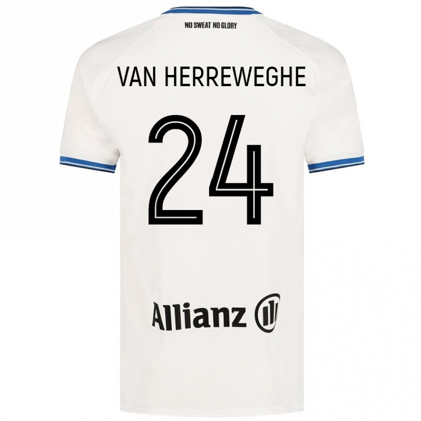 Kids Football Febe Van Herreweghe #24 White Away Jersey 2024/25 T-Shirt Australia