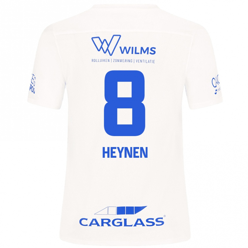 Kids Football Bryan Heynen #8 White Away Jersey 2024/25 T-Shirt Australia